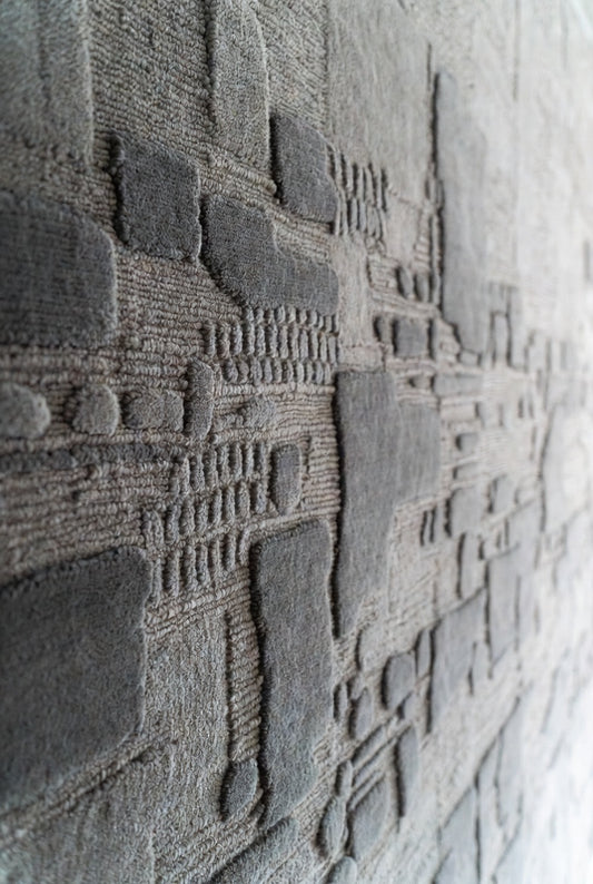 Abstract Grey Hand Tufted Carpet